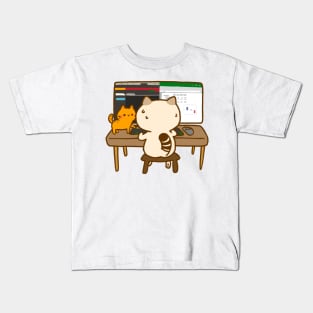 Business Cat at Work Kids T-Shirt